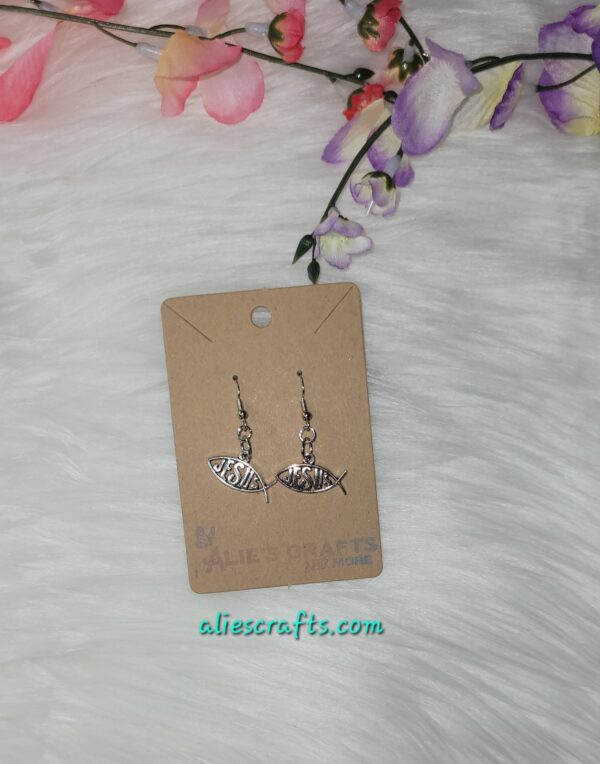 Jesus fish charm earrings - Image 3