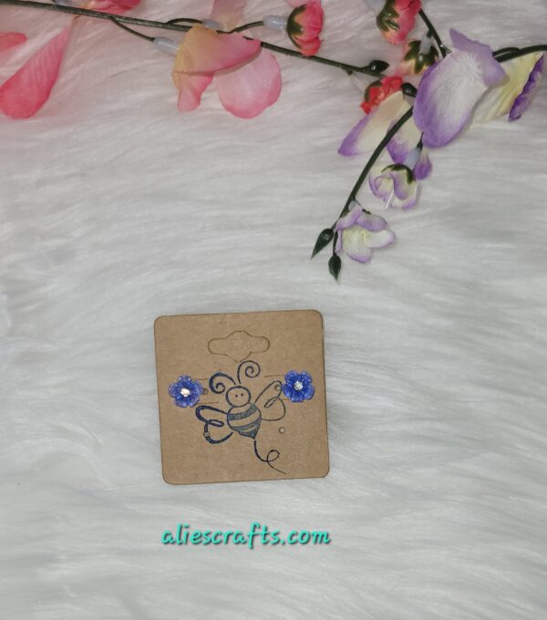Blue flower earrings - Image 3