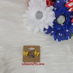 Softball bow earrings