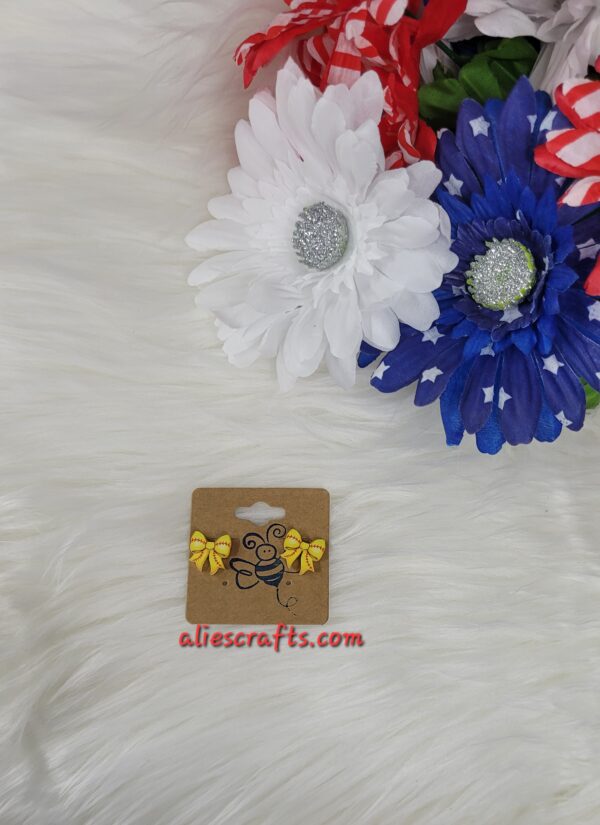 Softball bow earrings