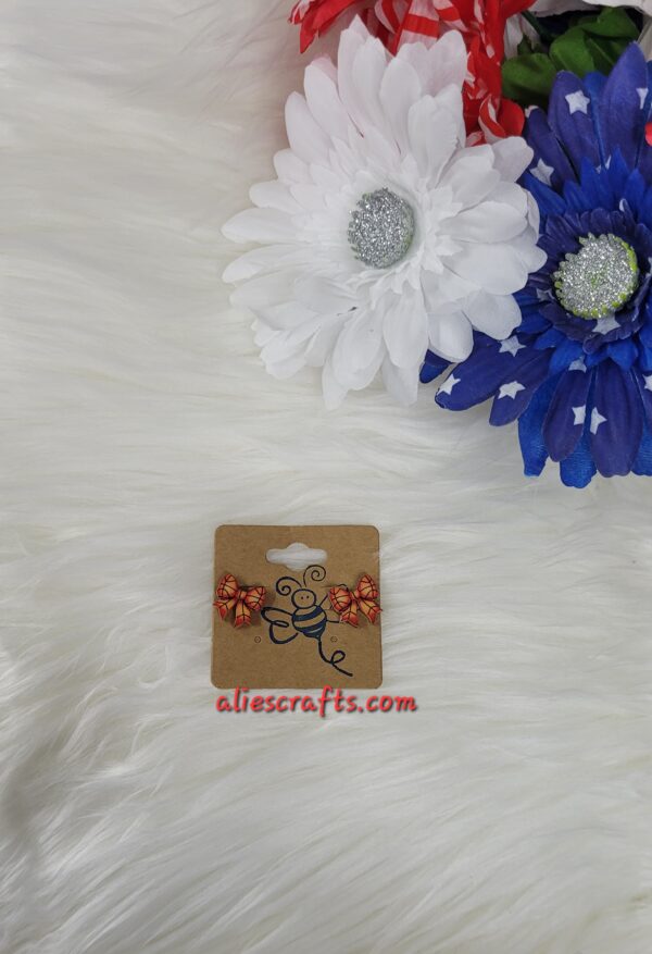 Basketball bow earrings