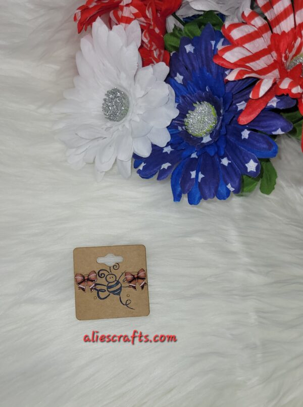 Football bow earrings