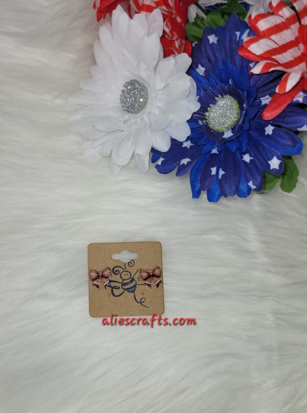 Football bow earrings - Image 3