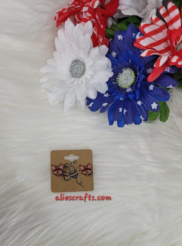 Football bow earrings - Image 4