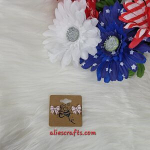 Baseball bow earrings