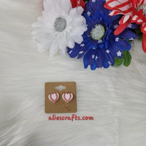 Baseball heart earrings