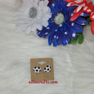 Soccer heart earrings