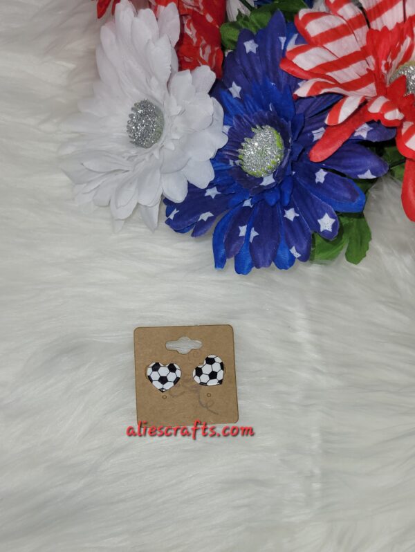 Soccer heart earrings