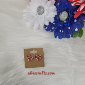 Football heart earrings
