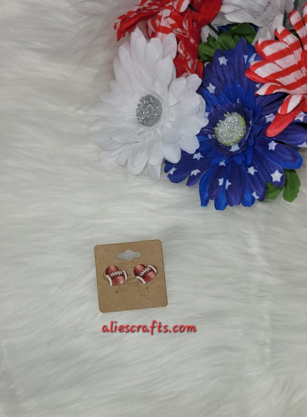 Football heart earrings - Image 3