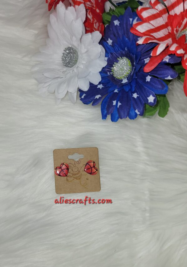 Basketball heart earrings