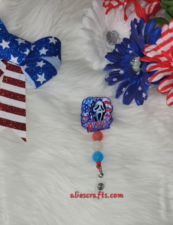 USA ghost face badge