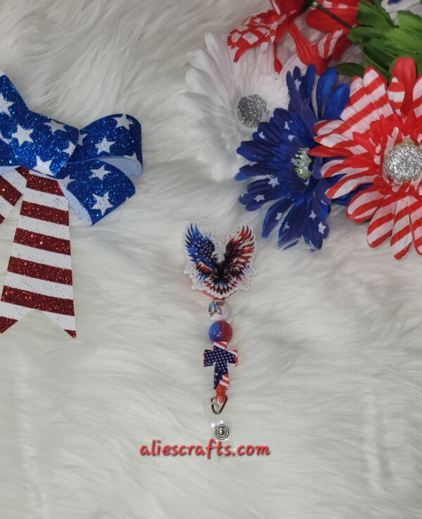 American Flag butterfly badge - Image 2
