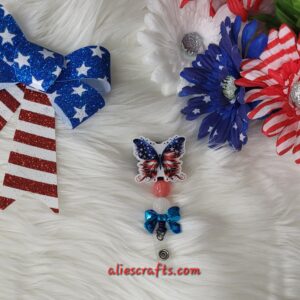 American Flag butterfly badge