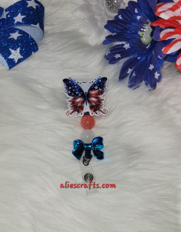 American Flag butterfly badge - Image 5