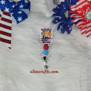 Patriotic funny hotdog badge