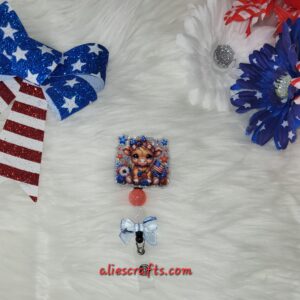 Cow with flag badge