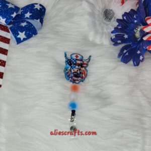 Patriotic nurse cow badge