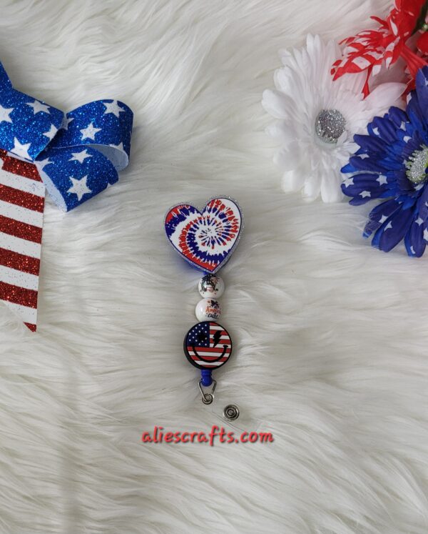 Patriotic Tyedye heart badge - Image 4
