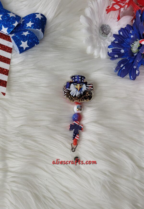Patriotic eagle badge