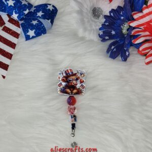 Patriotic cow badge