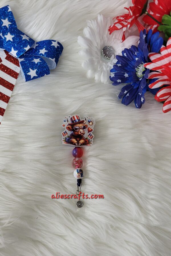 Patriotic cow badge - Image 3