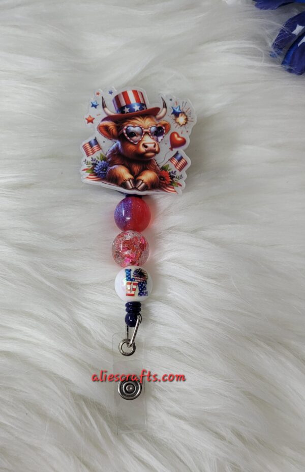 Patriotic cow badge - Image 4