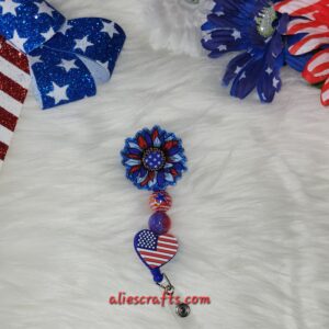 Patriotic flower badge