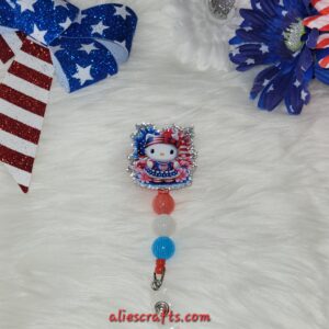 Hello kitty patriotic badge