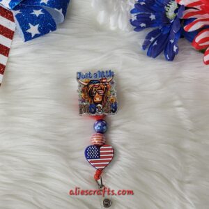 Just a little moody cow patriotic badge