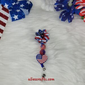 Patriotic flower badge