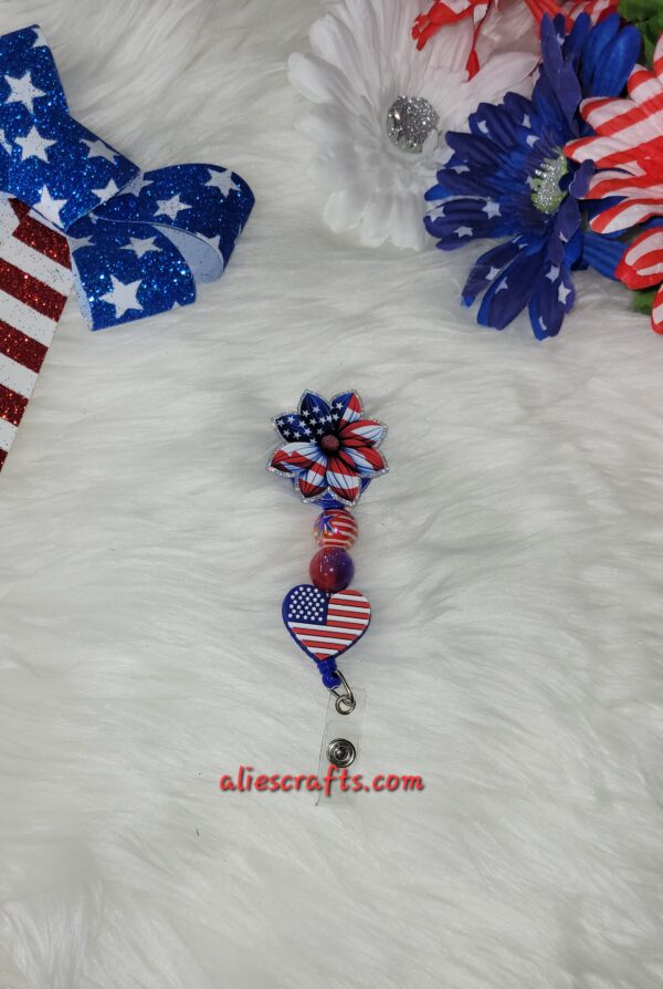 Patriotic flower badge