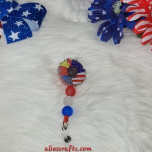 Patriotic flower badge