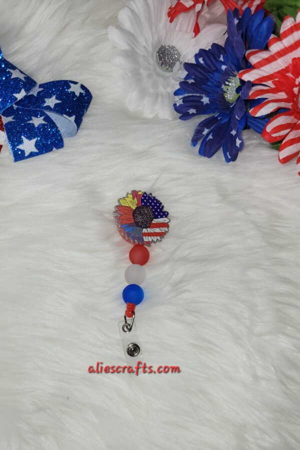 Patriotic flower badge