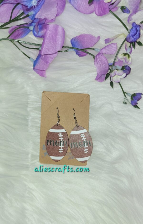 Football wood earrings