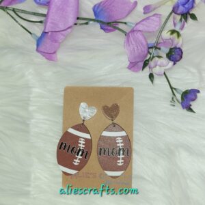 Football wood earrings