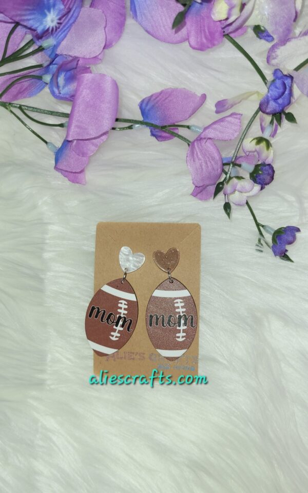 Football wood earrings