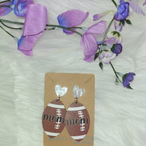 Wood fooball earrings
