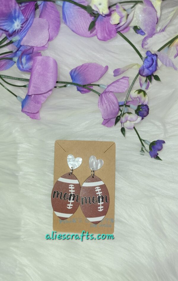 Wood fooball earrings