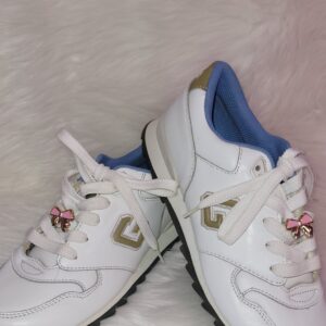 Pink bow shoe charms