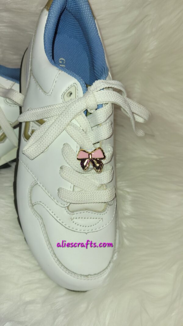 Pink bow shoe charms - Image 2