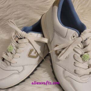 Luminous green rose shoe charms