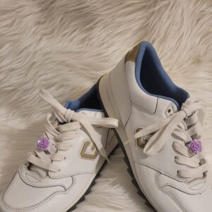 Luminous purple rose shoe charms
