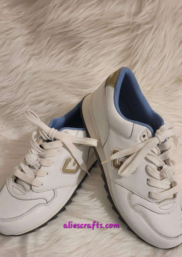 Luminous white rose shoe charms