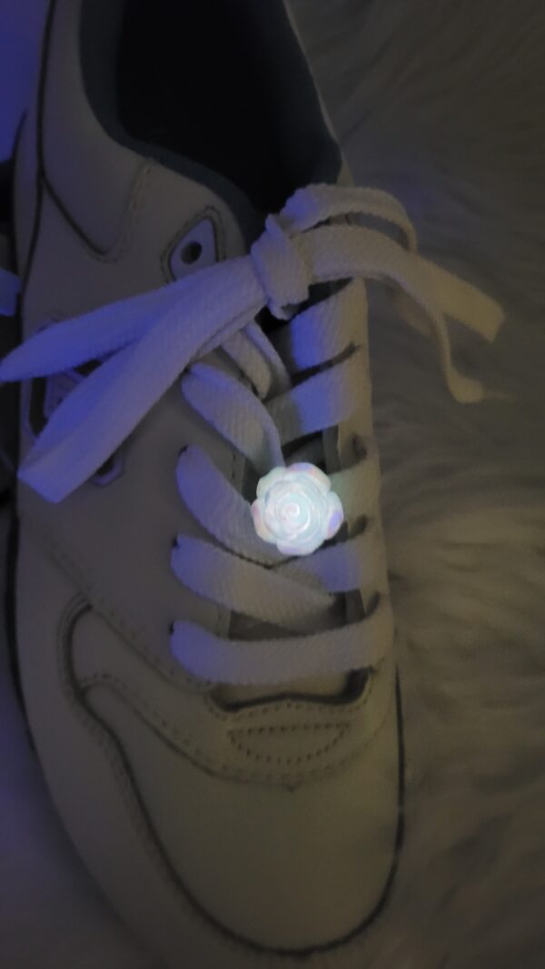 Luminous white rose shoe charms - Image 3
