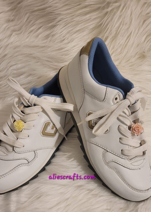Luminous mixed color rose shoe charms