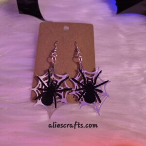 20250727_163922 Spider web Halloween earrings