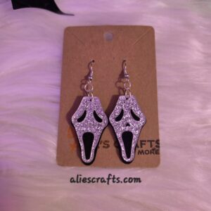 Glitter scream earrings