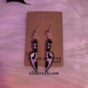 Scream knife Halloween earrings