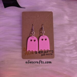 20250727_165308 Cute pink ghost earrings